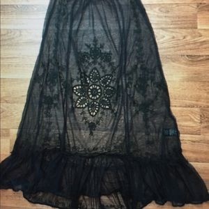 Kimchi Blue Sheer Maxi Ava black Skirt +1FREE ITEM